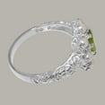 thumbnail image 4 of LBG British Made 10k White Gold Natural Peridot & Cultured Pearl Womens Anniversary Ring - 33 size options - Size 9.25, 4 of 8