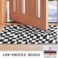 thumbnail image 3 of Black and White Wavy Checkerboard Pattern Door Rugs,Washable Non Slip Door Mats Indoor,Decorative Door Mats,Entry Mat Indoor for Entrance,Bedroom,Kitchen,Bathroom,17"x30", 3 of 6