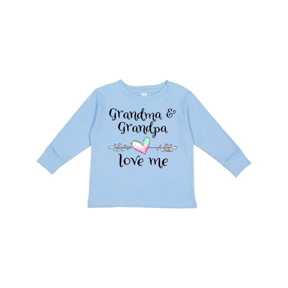 Inktastic Grandma and Grandpa Love Me Heart Grandchild Boys or Girls Long Sleeve Toddler T-Shirt