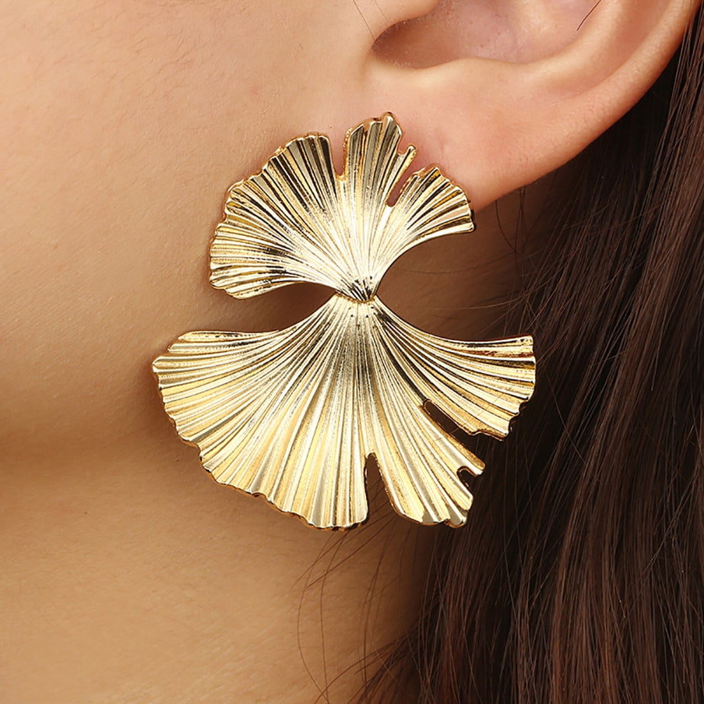 Botanical Jewelry Short Dangle Botanical Earrings Sterling Silver Leaf Earring Gold Dangle Ginko Earring Brass Jewelry
