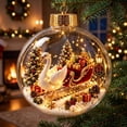 thumbnail image 2 of Christmas Light Up Crystal Clear Ornament Balls - Magic Winter World Scene, 3.15" Xmas Tree Hanging Decor with Warm Light, Reusable Sturdy Decor for Xmas Tree Home Mantel Window Festive Party, 2 of 6