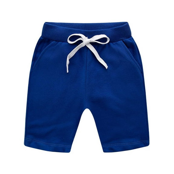 Kids Active Shorts Athletic Running Blue Shorts Elastic School Uniform for Girls 5-6 Years