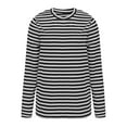 thumbnail image 5 of Fiaer Stripes Oversized Women T Shirts Crew Neck Long Sleeve Tshirts Baggy Fall Casual Color Blocking Tops Grey XL, 5 of 6