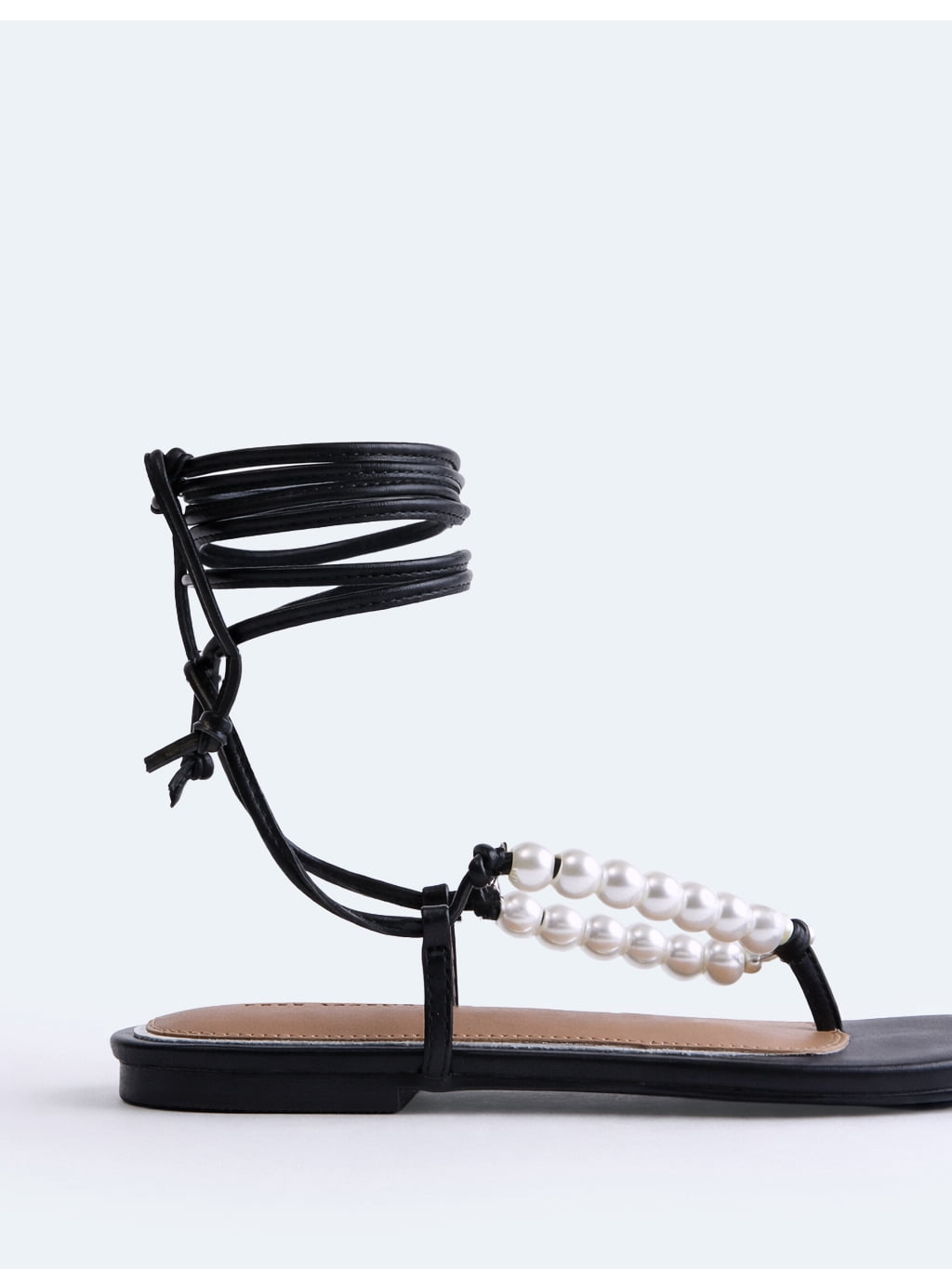 Free Assembly Women's Beaded Wrap Sandals