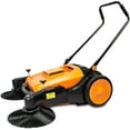 thumbnail image 2 of Industrial Floor Sweeper with Triple Brooms, 38 inch Outdoor and Indoor Hand Push Floor Sweeper, 38,000 Square feet per Hour, 12 gal Waste Container, 2 of 7