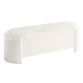 thumbnail image 3 of Furniture of America Ouria Chenille Fabric Modern Entryway Storage Bench, White, 3 of 7