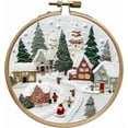 thumbnail image 1 of Navideño Kit de Bord, Patrones de Ganchillo Navidad con Aros Para Bordar, Navideño Kit Para Bordar Para Principiantes, Bricolaje Punto de Cruz Incluye Tela, Agujas, Hilos (Pueblo de Vacaciones), 1 of 3