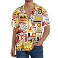 thumbnail image 3 of Xecao offers the Cars for Men's Casual Short-sleeved Shirt, a button-up collared shirt with a pocket, perfect for beach vacations and yacht travel in the Small size., 3 of 7