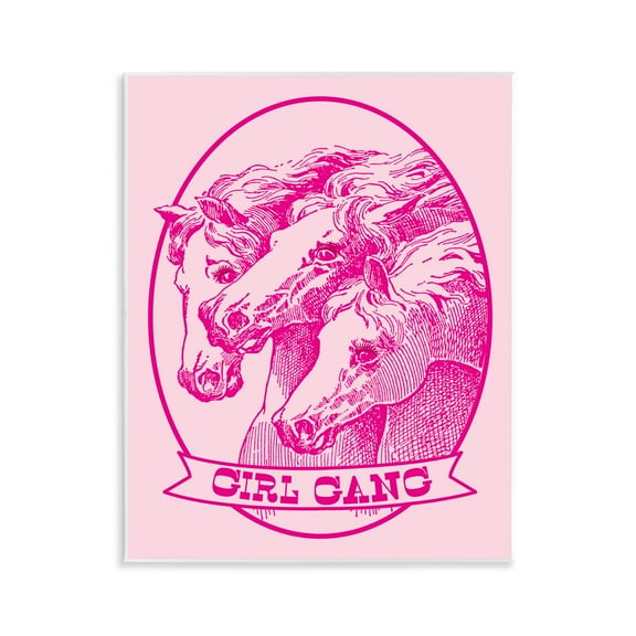 Stupell Industries Girl Gang Horses Animals Painting Unframed Art Print Wall Art, 11 x 14