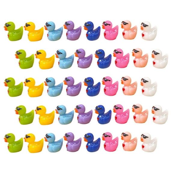 LOLIPPYY 40Pcs Tiny Ducks Garden Miniature Figurines for Family and Friends Ideas