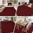 thumbnail image 5 of Rectangle Rug 8x10Ft Christmas Farm Red Black Buffalo Gingham Soft Indoor Throw Rugs Carpets for Living Dining Bedroom Kids Room Non-Slip Playroom Crawl Rug Floor Mats Rustic Classic Check, 5 of 9