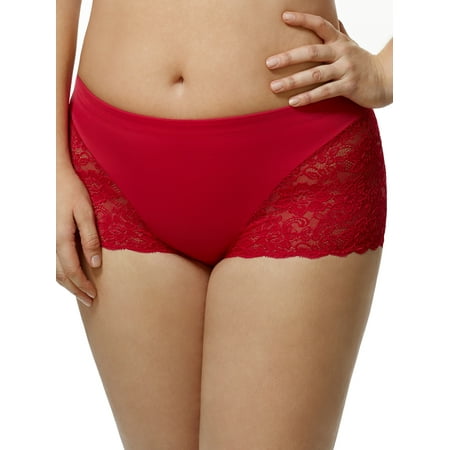 

Women s Elila 3311 Cheeky Stretch Lace Panties (Red 2X)