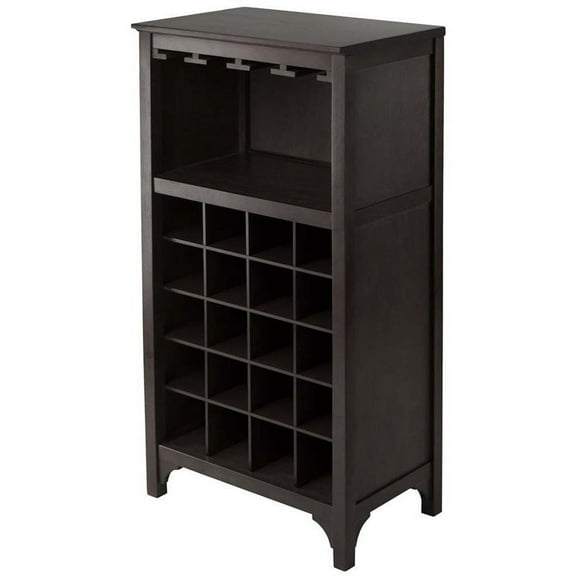 Winsome Wood Ancona Modular 20- Bottle Wine Cabinet, Espresso Finish
