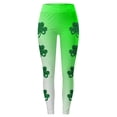 thumbnail image 5 of Arlun St Patricks Day Leggings for Women Casual Shamrock Printed Straight Stretch Leggings Irish Green Soft Comfortable High Waist Tummy Control Workout Yoga Pants Beige L, 5 of 5