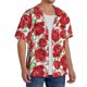 thumbnail image 2 of Balery Rose Flowers Camisa Casual de Manga Corta con Botones para Hombre, Texturizada, Estilo Cubano, para Playa, Verano-X-Large, 2 of 5