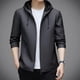 thumbnail image 3 of y chaqueta de primavera y otoño para hombre 2024 nueva moda suelta con capucha abrigo de cuero moda negocios casual para hombre, 3 of 5