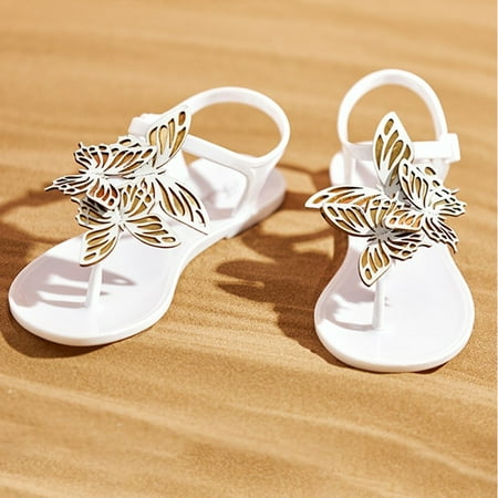 

HIBRO Fashion Women s Spring And Summer Sandals Bowknot Flat Flip Flops Crystal Women s Shoes