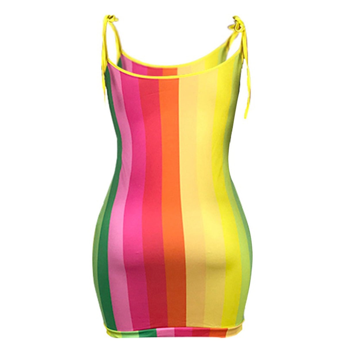 tight rainbow dress