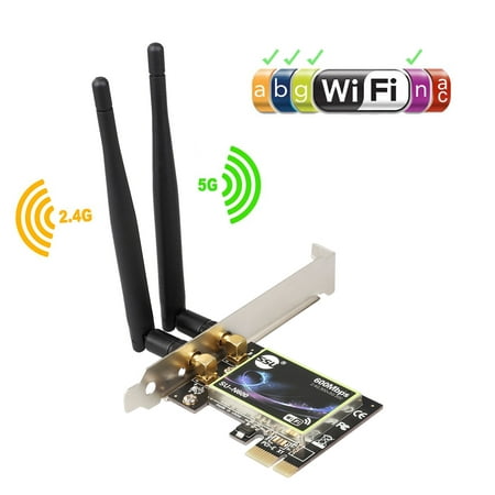 WiFi Card AC 600Mbps, TSV Wireless Network Card,Wireless Network Card Network Server Adapter,Dual-Band 5G/2.4G,PCI-E Wireless WI-FI Adapter Network Card for