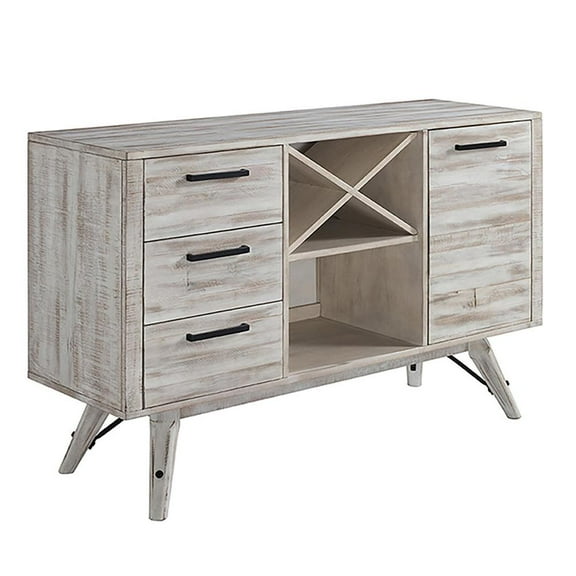 Intercon Furniture Modern Rustic 58x18" Wood Server in White Finish