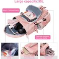 thumbnail image 2 of Bolsa de deporte para mujer, bolsa de deporte rosa con compartimento para zapatos y compartimento para artículos húmedos, bolsa de viaje, fin de semana, 2 of 2