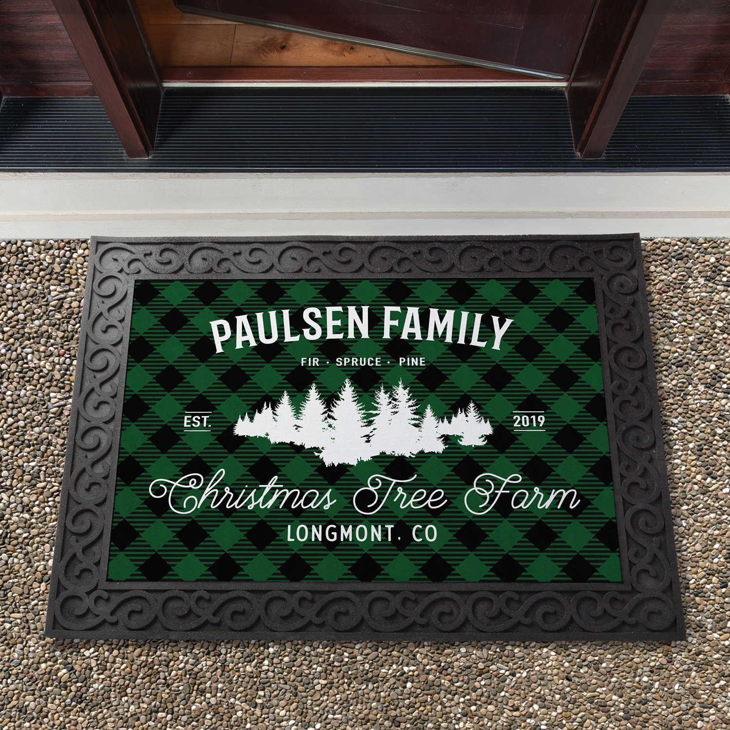 Personalized Christmas Tree Farm Indoor / Outdoor Doormat