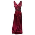 thumbnail image 3 of Dpytoraw Prom Dresses Ladies Long Women Elegant Halter Backless Long Dresses Crisn Satin Spaghetti Party Prom Dress Wedding Evening Party Dress Red XXL, 3 of 4