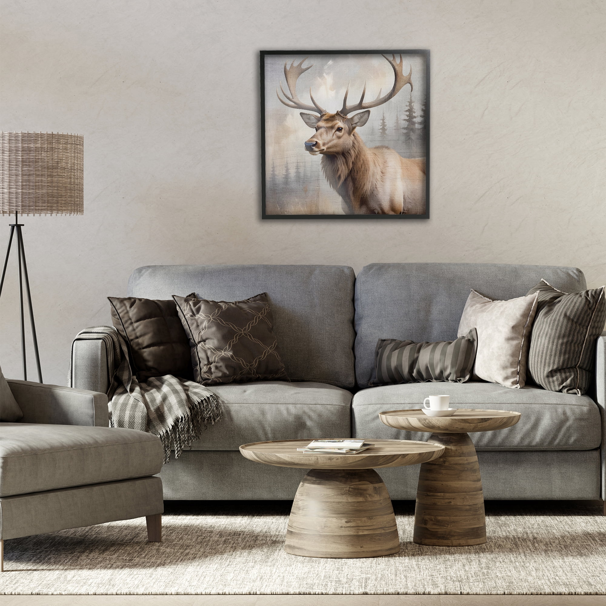 Stupell Industries Graceful Forest Stag Black Framed Giclee Art, design by Susan Arnot