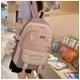 thumbnail image 2 of Mochila Kawaii De 2 Piezas Con Bolsos De Hombro Conjuntos De Mochila Escolar De Gran Capacidad Con Pasadores Colgantes Rosa, 2 of 2