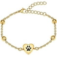 thumbnail image 3 of Pet Paw Urn Bracelet for Ashes Adjustable Heart Cremation Bracelet for Pets Ashes Stainless Steel Dog Cat Cremation Jewelry Memorial Keepsake Bangle, 3 of 8