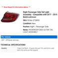 thumbnail image 2 of Right Passenger Side Tail Light Assembly - Compatible with 2017 - 2019 Buick LaCrosse 2018, 2 of 2