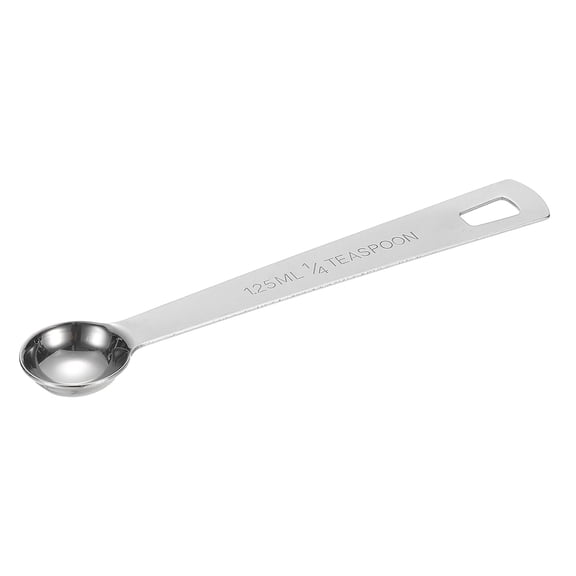 Uxcell 1Pcs 1.25ml Teaspoon Measuring Spoon, 1/4 Tsp Measuring Spoon Stainless Steel Individual Measure Scooper Only for Ground Coffee Loose Tea Powder
