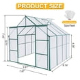 thumbnail image 2 of 8x8FT Greenhouse with Quick Setup Structure&Roof Vent, Polycarbonate Greenhouse, Aluminum Large Walk-in Greenhouse for Garden Outdoor Backyard, 2 of 8