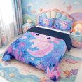 thumbnail image 2 of Manfei Pink Axolotl King Size Comforter Sets,Ocean Aniaml Salamander Comforters King Size,Navy Blue Reversible,3 Pieces,1 Comforter and 2 Pillowcases, 2 of 7
