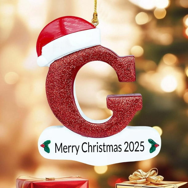 Adornos navideños, adornos navideños, regalos navideños, 26 letras, decoración para árbol de Navidad, adornos colgantes para árbol de Navidad, adornos navideños personalizados, decoración navideña, de