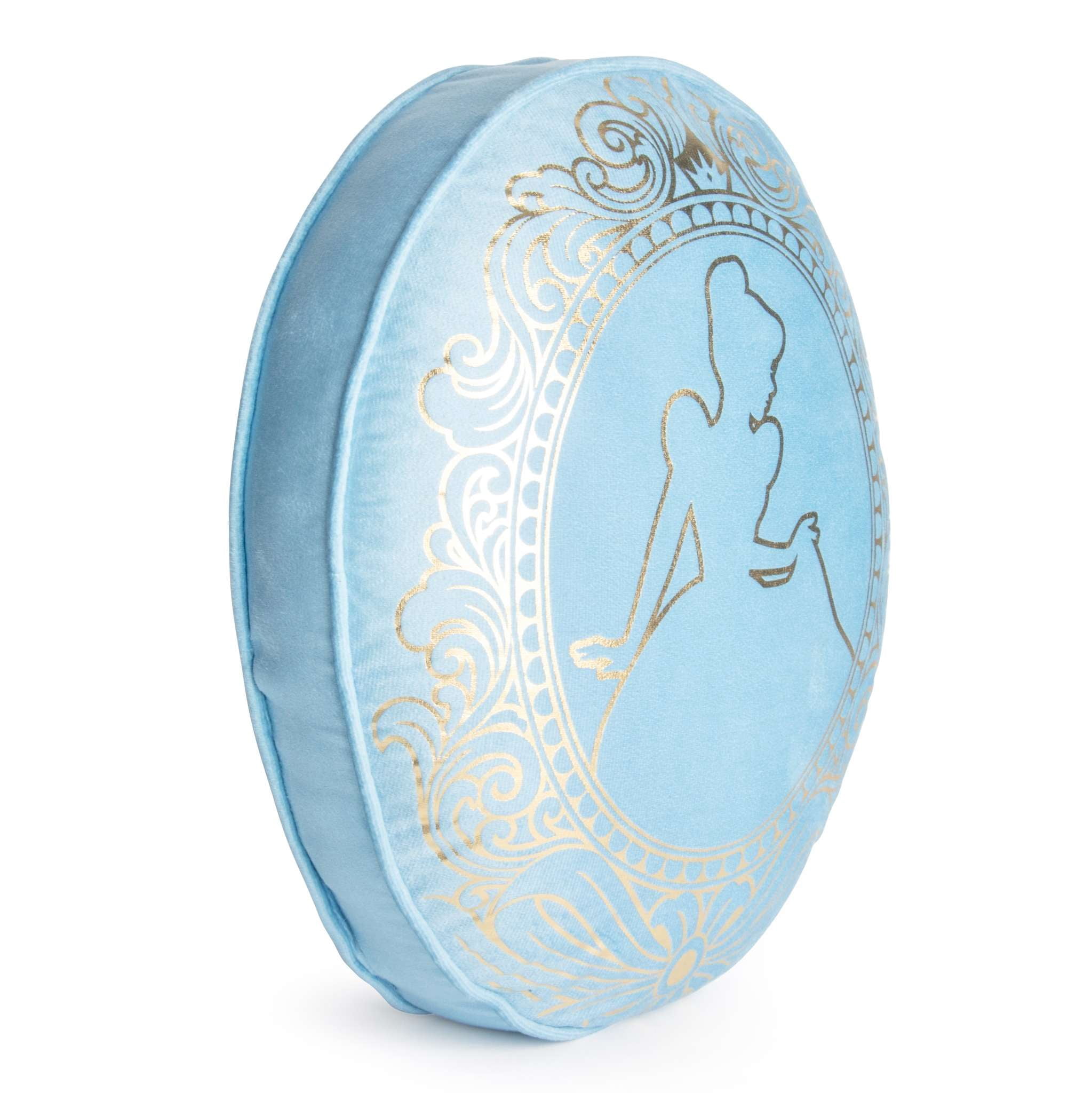 Disney Princess Cinderella Decorative Pillow, All Ages, Blue & Gold, Cameo Velour