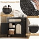 thumbnail image 4 of 29.9 - pulgada small negra rattan buffet gabinete con doors, cajón y adjustable estantes, boho estilo rural sideboard para kitchen coffee bar almacenamiento, 4 of 7