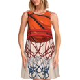 thumbnail image 1 of Fotbe Basketball Shot Vestido de Verano sin Mangas para Mujer – Vestido Midi Línea A, Estilo Camiseta Floral, Vestido Playero Casual y Fluido, 1 of 7
