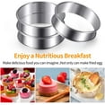 thumbnail image 3 of Visland 4PCS Muffin Rings Crumpet Rings, Stainless Steel Muffin Rings Molds Double Rolled Tart Rings Circular Round Tart Rings for Home Food Baking Tool, 3.15 Inch, 3 of 7