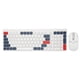 thumbnail image 2 of Teclado y ratón inalámbricos de 2,4 G con teclas redondas, ergonómicos, tipo C, con carga, para teléfono, tableta, oficina, blanco y azul, 2 of 5