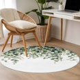 thumbnail image 5 of Summer Leaf Round Area&nbsp;Rug 4ft Plant Eucalyptus Leaf Watercolor Non-Slip&nbsp;Washable Circle Rugs Soft Felt Indoor Floor Mat for Bedroom Kitchen Living Room Bathroom, 5 of 9