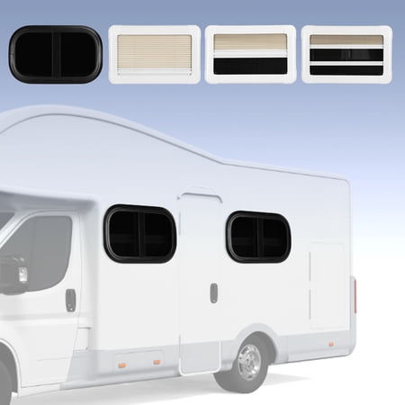 RV , Yctze Push Pull Window Rounded Corner Black Powder Coating 3 Modes ...