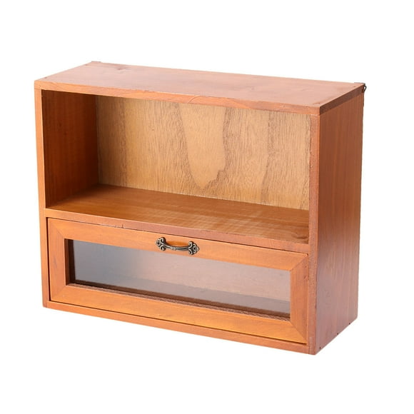 Mobutofu Cosmetic Perfume Holder Jewelry and Perfume Organizer 1Pack in Wood Material for Bedroom 11.8x9.3x4.6in
