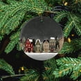 thumbnail image 5 of Ceramics Ornaments Wonderland Forest House Snowflake Two Sides Printed Christmas Ornaments Christmas Village Christmas Tree Decoration Indoor Outdoor Yard Gifts for Women Men On Christmas, 5 of 5