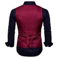 thumbnail image 4 of IROINNID V-Neck Tank Tops For Men Sleeveless New Double-breasted Blazer Waistcoat Waistcoat Trim Waistcoat Tank Top Cover-up Solid Color Tops, 4 of 5