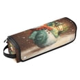 thumbnail image 2 of Hair Tool Organizer Bag with Heat Resistant Mat Removable Travel Storage Case for Hot Air Brushes Curling Irons Green-clad Snowman, 2 of 8
