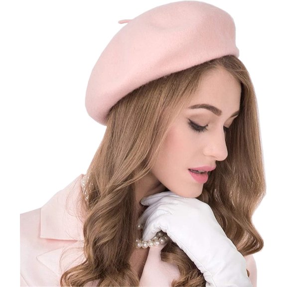 Women Wool Beret Hat French Style Solid Color