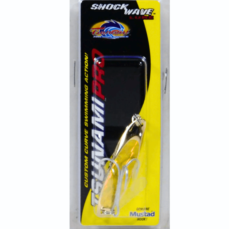 Tsunami Shockwave Spoon Fishing Lure 1/2 oz Gold with Gold Prism