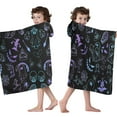 thumbnail image 4 of Black Halloween Ghost Spider Pattern Hooded Bath Towel，50"x30" for Ages 3 To 12 Kids, Quick Dry Lightweight Soft Microfiber Hood Beach Towel Cover Up for Kids, 4 of 7