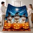 thumbnail image 3 of SPXUBZ Cat Halloween Pattern Flannel Blanket Soft Plush Throw Blanket Seasonal Decor Cozy Warm Blanket for Couch Bed 80"x60", 3 of 5